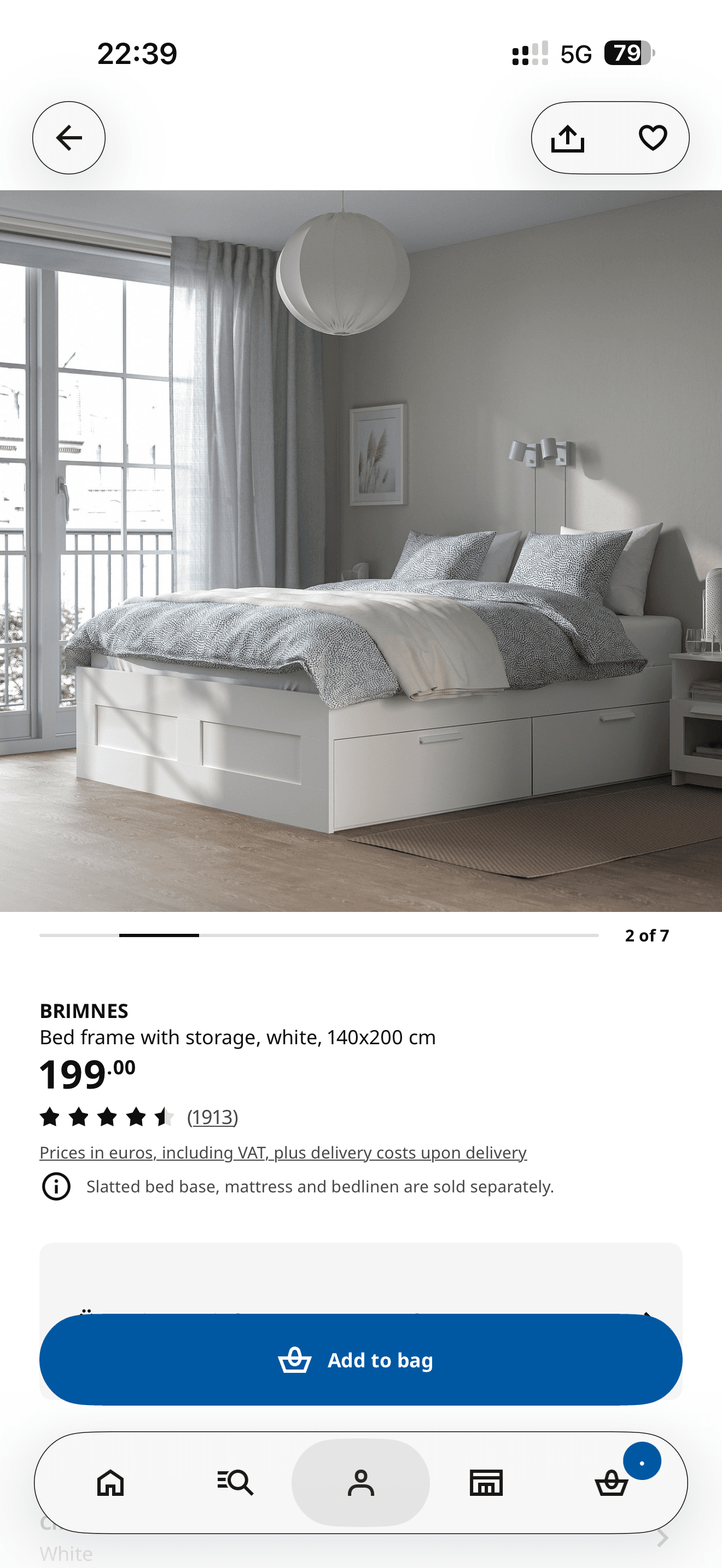 Ikea Bed + Mattress 140×200 - Image 2