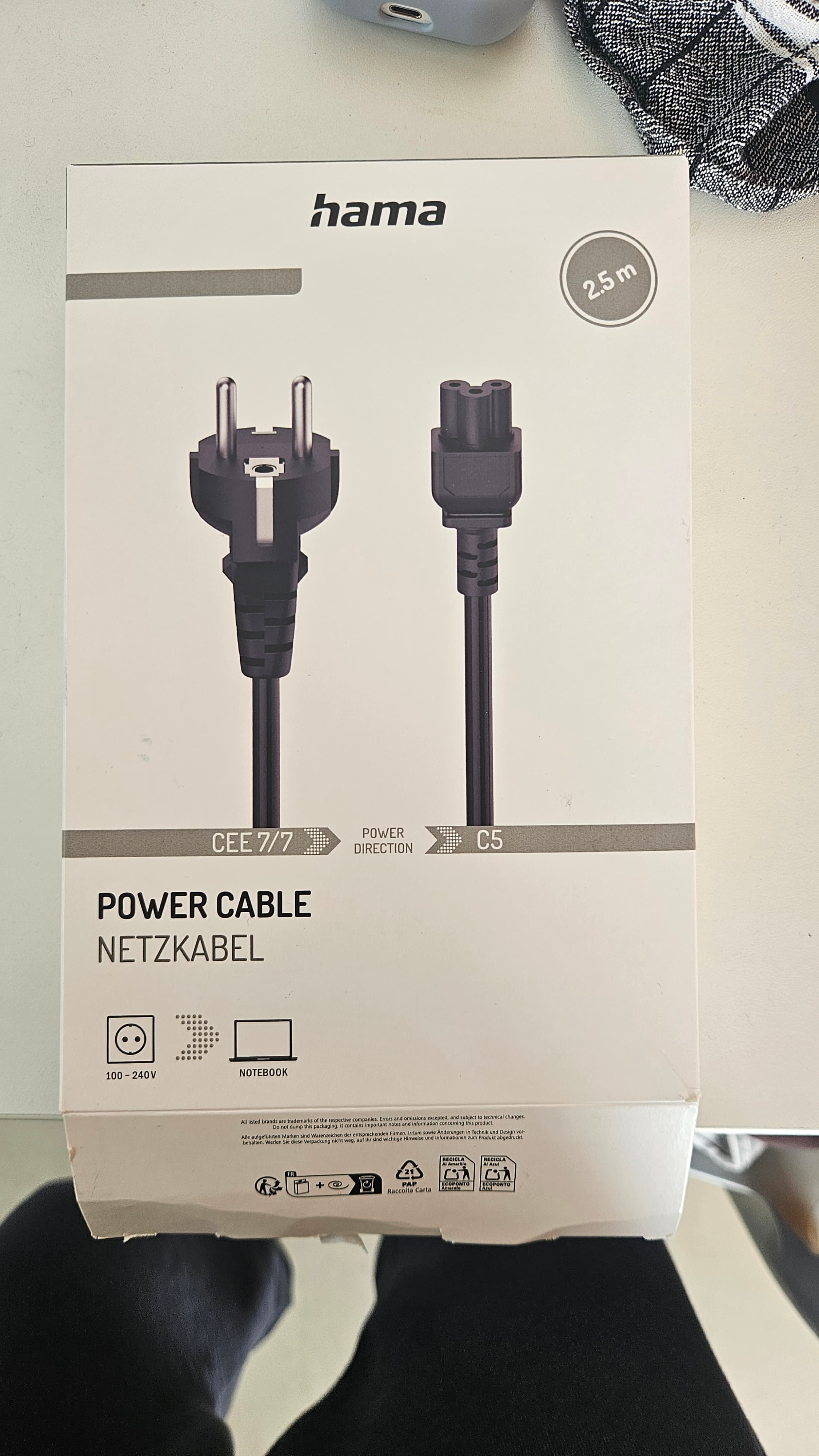 Hama notebook power cable
