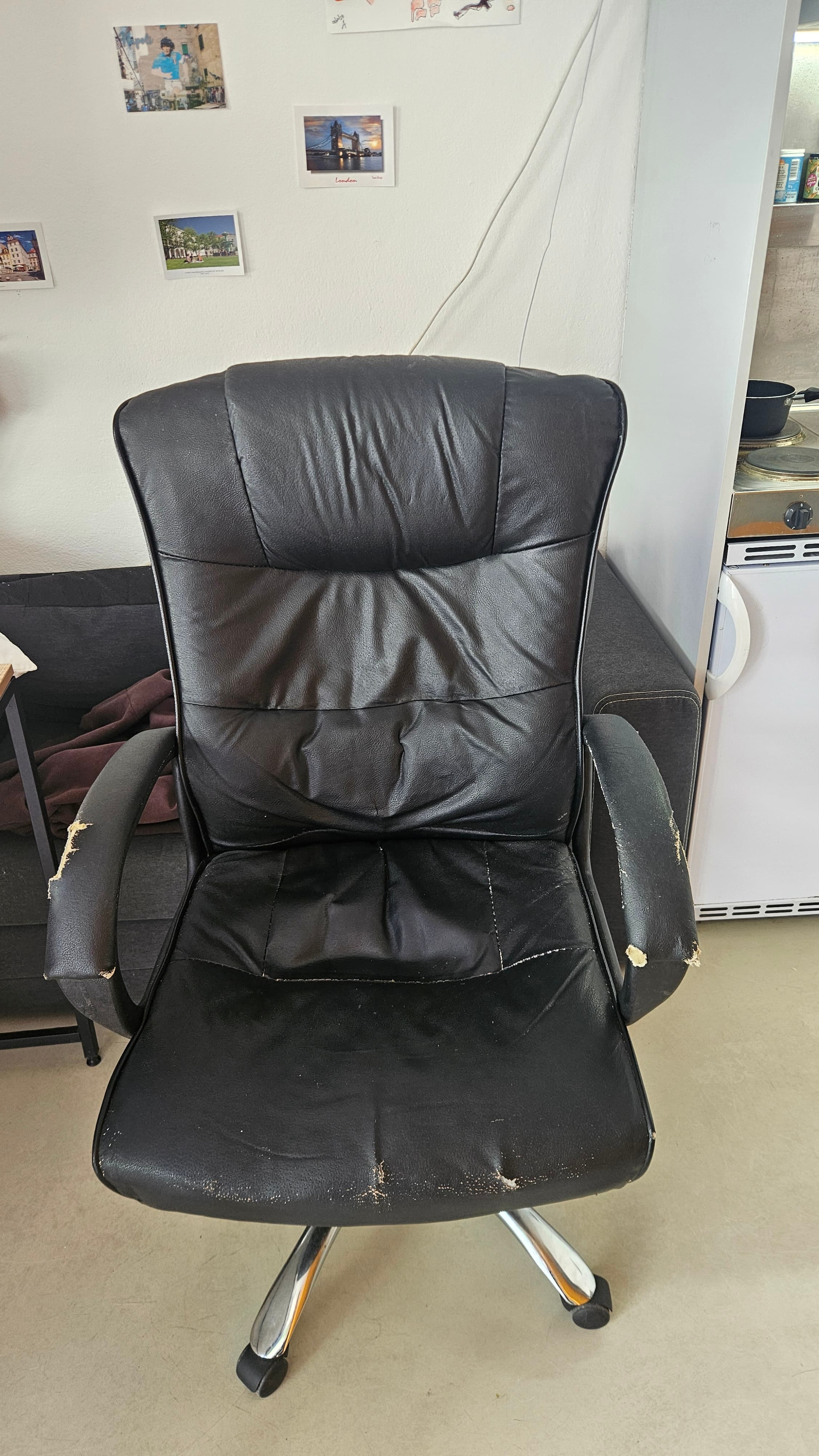 Black office chair.