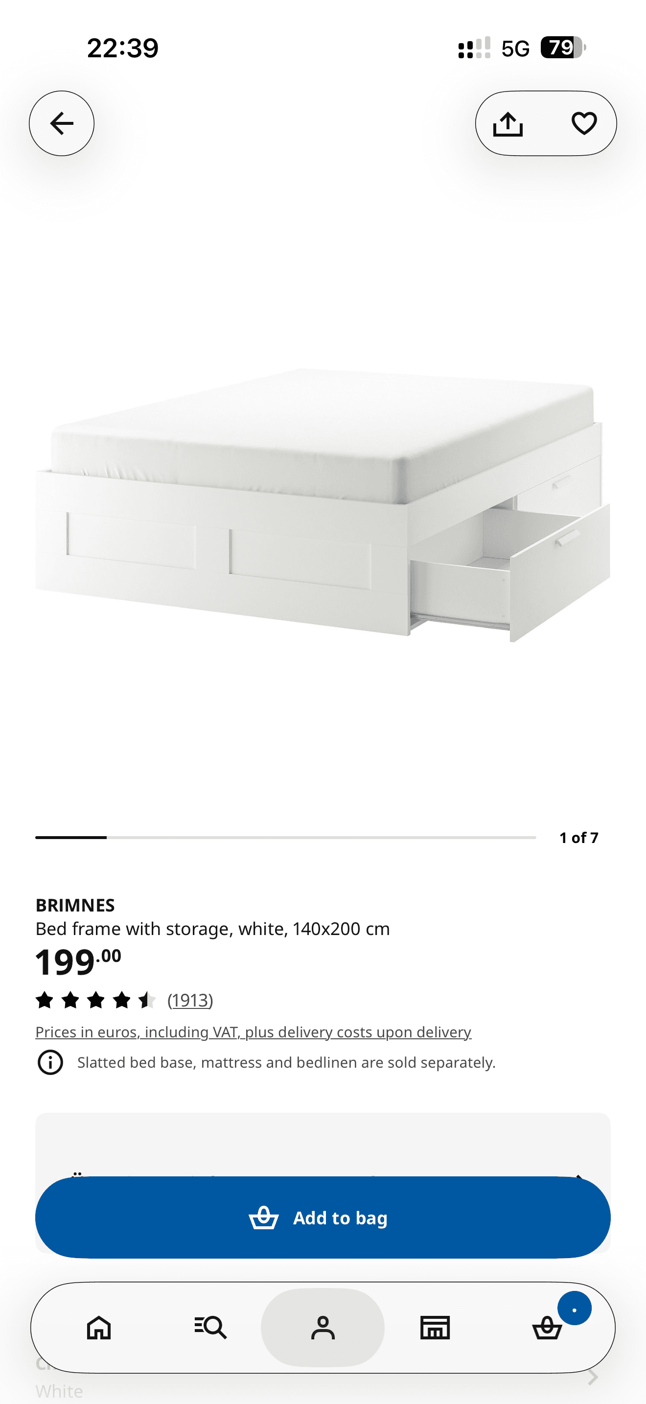 Ikea Bed + Mattress 140×200